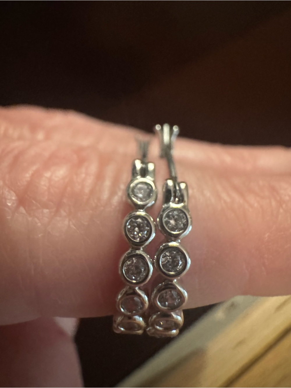 Kate Spade Hoop Earrings with Clear Crystal Accents - Women Jewelry